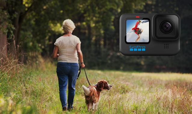 Leg jouw boswandeling met de hond vast op een geheugenkaart en GoPro. Zo kun je alles terug bekijken.