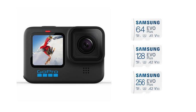De GoPro HERO 10 met een micro SD kaart van Samsung is een top combinatie. Zo kun je alle beelden terug bekijken op jouw computer door gebruik te maken van een kaartlezer.